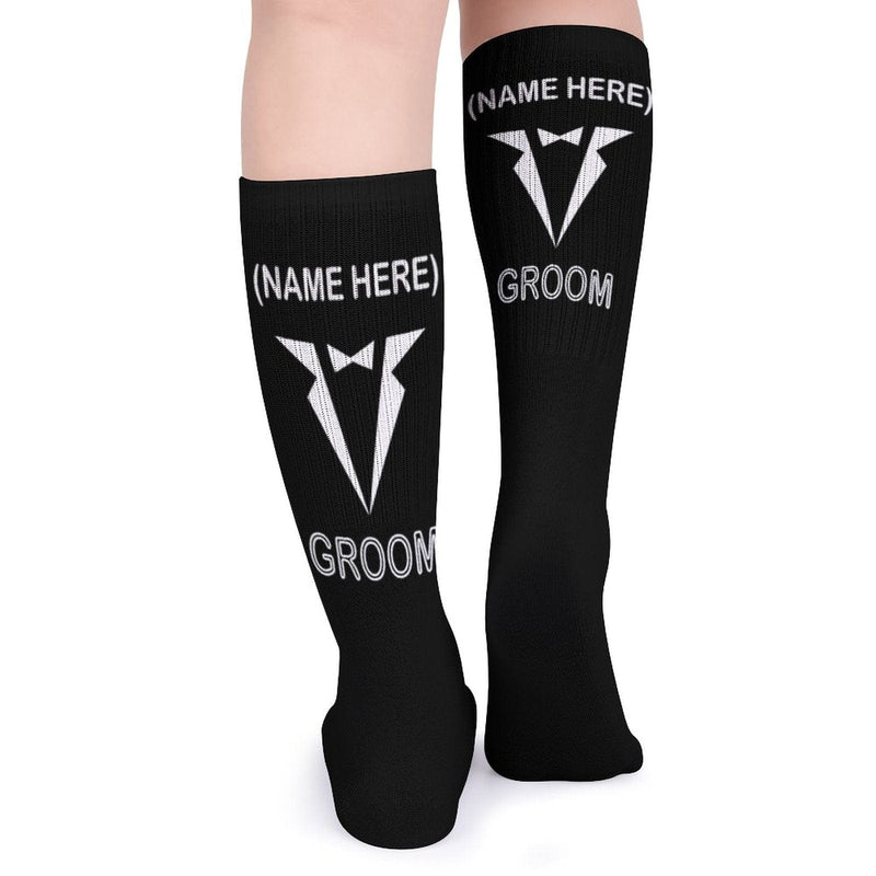 FacePajamas Sublimated Crew Socks-2WH-SDS Custom Name Sublimated Crew Socks Black Background Socks Personalized Funny Socks Gift