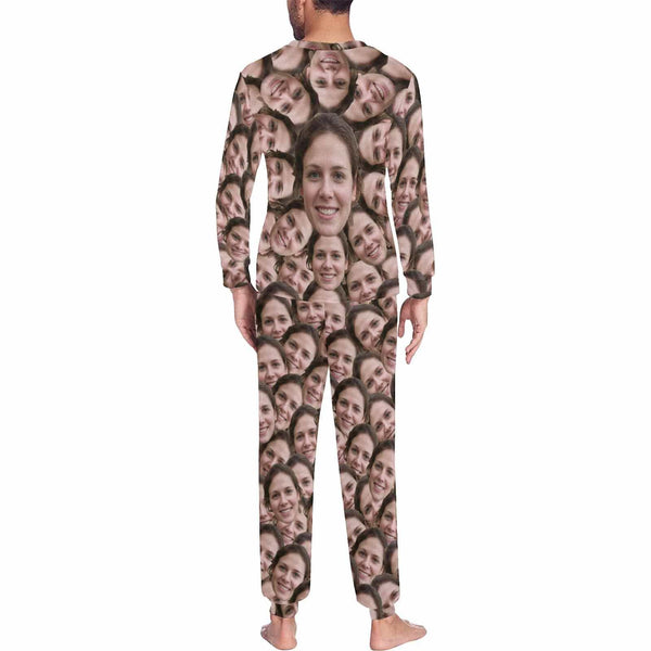 FacePajamas Pajama Custom Pajamas with Faces Personalized Photo Seamless Men's All Over Print Pajama Set