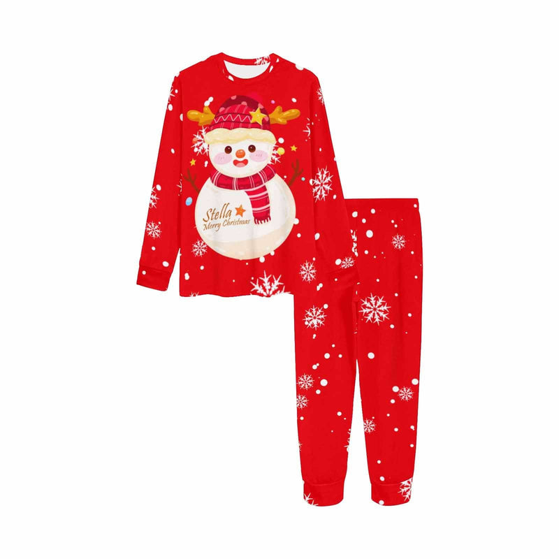 FacePajamas Pajama Custom Pajamas with Name Santa Claus Nightwear Personalized Red Kids Long Sleeve Pajamas Set