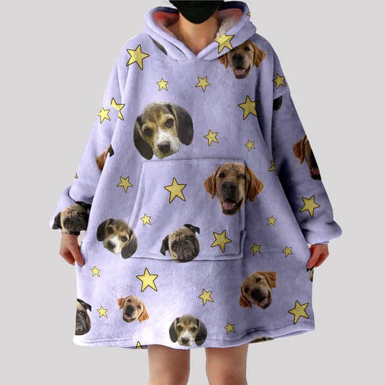 FacePajamas Pajama Custom Pet Face Blanket Hoodie Personalized Oversized Hoodie Fleece Blanket Warm Hoodie Dog Lover Gift