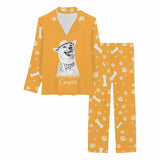 FacePajamas Pajama Custom Pet Photo & Name Pajamas Sleepwear Claw Multiple Colors Personalized Women's Slumber Party Long Pajama Set
