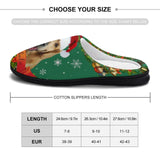 FacePajamas Slippers-2YX-SDS Custom Pet's Photo  & Name Christmas Hat All Over Print Cotton Slippers