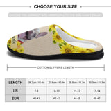 FacePajamas Slippers-2YX-SDS Custom Pet's Photo  & Name Sunflower All Over Print Cotton Slippers