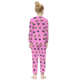 FacePajamas Pajama Custom Pets Face Pajamas Pink Sleepwear Personalized Kids Long Sleeve Pajama Set