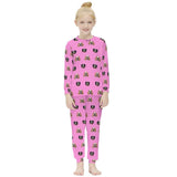 FacePajamas Pajama Custom Pets Face Pajamas Pink Sleepwear Personalized Kids Long Sleeve Pajama Set