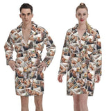 FacePajamas Pajama-2YX-ZW Custom Photo Couple Matching Pajamas Robe Fleece Loungewear