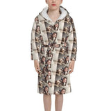 FacePajamas Pajama-2YX-ZW Custom Photo Cute Girl Hooded Bathrobe Toddler Robe Personalized Kid's Robe Pajama Fleece Loungewear