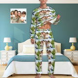 FacePajamas Pajama Custom Photo Dad Mom Family Men's Pajamas Personalized Photo Pajama Set Sleepwear Funny Long Sleeve Nightwear