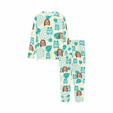 FacePajamas Pajama Custom Photo Pajama Sleepwear Sets Cartoon Frog Personalized Kids Long Sleeve Pajamas Set