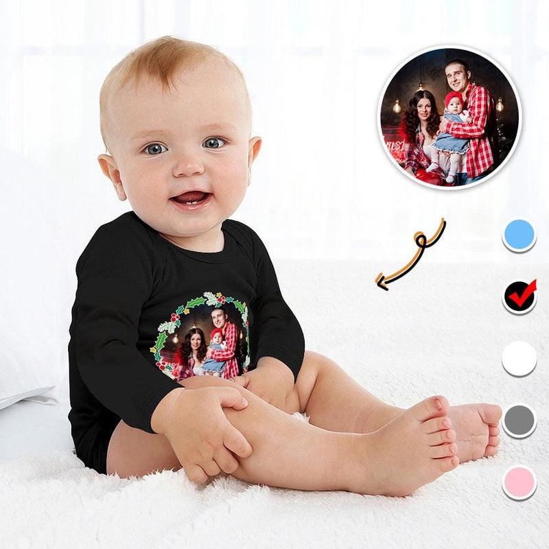 FacePajamas Baby Pajama Custom Photo Warm Family Infant Bodysuit One Piece Jumpsuit Personalized Long Sleeve Rompers Baby Clothes
