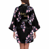 FacePajamas Pajama Custom Text Small Flowers Beauty Women's Summer Short Sleepwear Personalized Pajamas Kimono Robe