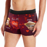FacePajamas Men Underwear Custom Waistband Boxer Briefs Men's Personalized Name&Face All My Love Underwear