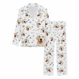 FacePajamas Pajama Dog / XS Custom Photo Pajamas My Pet Dog Paw and Bone White Background Sleepwear Personalized Women's Long Pajama Set