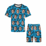 FacePajamas Pajama #Father's Day Pajamas-Custom Face My Cool Dad  Men's Crew Neck Short Sleeve Pajama Set