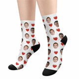 FacePajamas Sublimated Crew Socks For Dad Face on Socks Custom Face Mother's&Father's Day Affection Love Sublimated Crew Socks for Parents