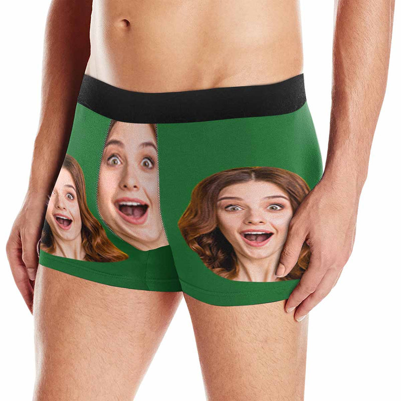 FacePajamas Underwear For Men / Green / XS Custom Couple Matching Lingerie Briefs Personalized Girlfriend Face Underwear For Couple Gifts Made for Your Gift