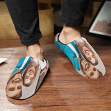 FacePajamas Slippers For Men / S 7 AM Custom Couple Photo&Name All Over Print Personalized Non-Slip Cotton Slippers For Couple Girlfriend Boyfriend