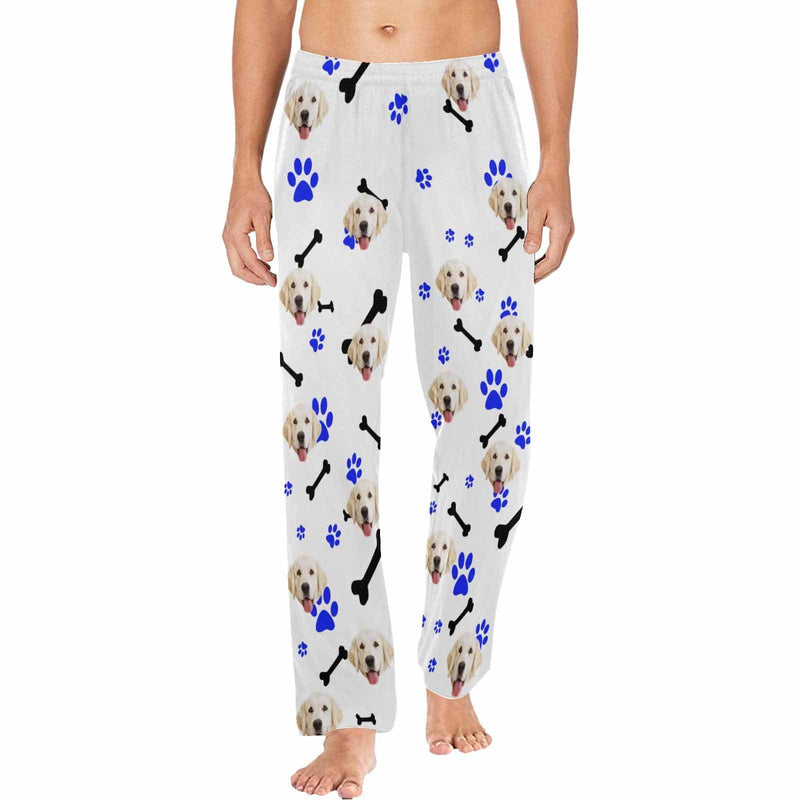 FacePajamas Pajama Shirt&Pants For Men / S Custom Couple Face Dog Bone Paw Print Sleepwear Personalized Women's&Men's Slumber Party Long Pajama Pants