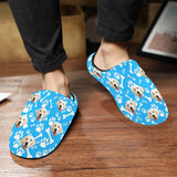 FacePajamas Slippers For Men / S Custom Dog's Photo Footprint All Over Print Personalized Non-Slip Cotton Slippers