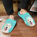 FacePajamas Slippers For Men / S Custom Dog's Photo&Name All Over Print Personalized Non-Slip Cotton Slippers For Couple