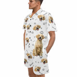 FacePajamas Pajama For Men / S Custom Pet Matching Pajamas Personalized Face Dog&Cat Couple Matching V-Neck Short Pajama Set Gifts for Couples