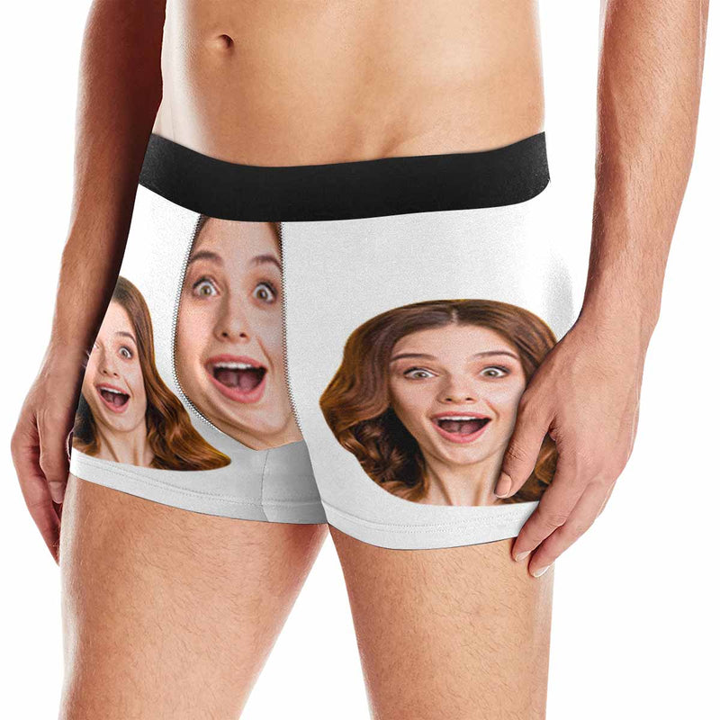 FacePajamas Underwear For Men / White / XS Custom Couple Matching Lingerie Briefs Personalized Girlfriend Face Underwear For Couple Gifts Made for Your Gift