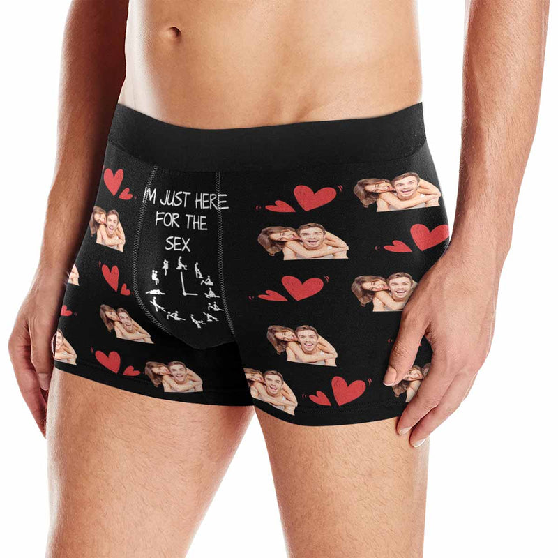 FacePajamas Mix Briefs For Men / XS Custom Couple Matching Lingerie Briefs I'm Just Here For The Sex Personalized Face Underwear For Couple Gifts Made for Your Gift