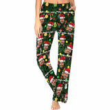 FacePajamas Pajama Shirt&Pants For Women / XS Custom Face Christmas Red Hat Tree Trinkets Sleepwear Personalized Women's&Men's Slumber Party Long Pajama Pants
