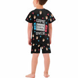 FacePajamas Pajamas Game Over Back To School-Custom Face T-Shirt&Shorts Set Personalized Kid's Short Sleeve Pajama Set 2-7Y Boys