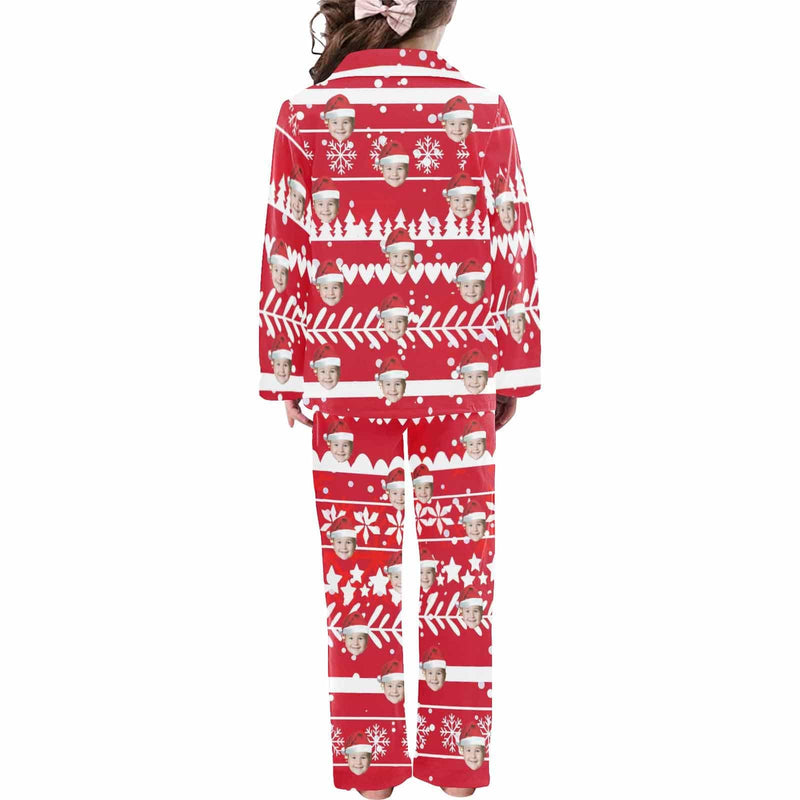 FacePajamas Kids Pajama Kid's Pajamas Custom Sleepwear with Face Personalized Christmas Pajama Set For Boys&Girls 2-15Y