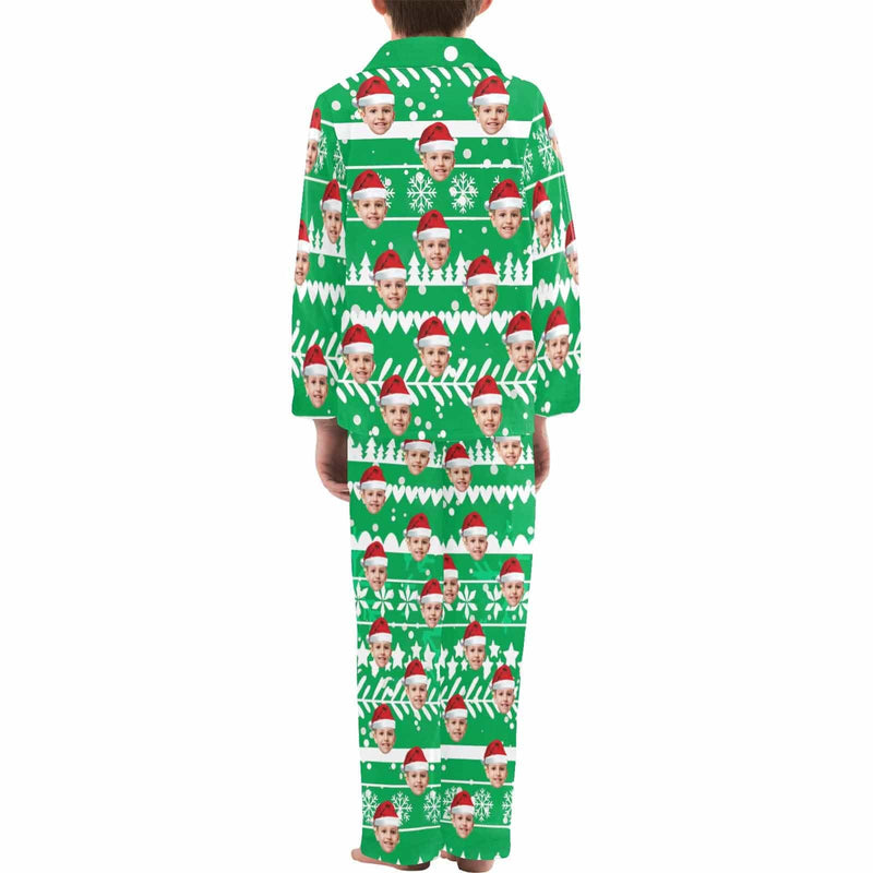 FacePajamas Kids Pajama Kid's Pajamas Custom Sleepwear with Face Personalized Christmas Pajama Set For Boys&Girls 2-15Y