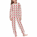 FacePajamas Pajama Kids/6-7Y(XS) Custom Face Christmas Hat Sleepwear Personalized Family Slumber Party Matching Long Sleeve Pajamas Set