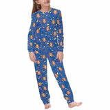 FacePajamas Pajama Kids/6-7Y(XS) Custom Pajamas with Faces Blue Starry Sky Sleepwear Personalized Family Matching Long Sleeve Pajamas Set