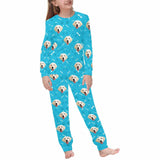 FacePajamas Pajama Kids/6-7Y(XS) Custom Pet Dog's Face Paw & Bone Sleepwear Personalized Family Matching Long Sleeve Pajamas Set