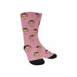 FacePajamas Sublimated Crew Socks Kids / Pink Socks with Face Print Your Picture Personalized Sublimated Crew Socks Unisex Gift for Men Women