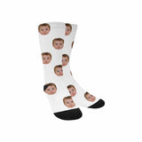 FacePajamas Sublimated Crew Socks Kids / White Socks with Face Print Your Picture Personalized Sublimated Crew Socks Unisex Gift for Men Women