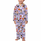 FacePajamas Kids Pajama Little Boys / 2-3Y Kid's Pajamas Purple Custom Sleepwear with Face Little Monster Personalized Halloween Pajama Set For Boys&Girls 2-15Y