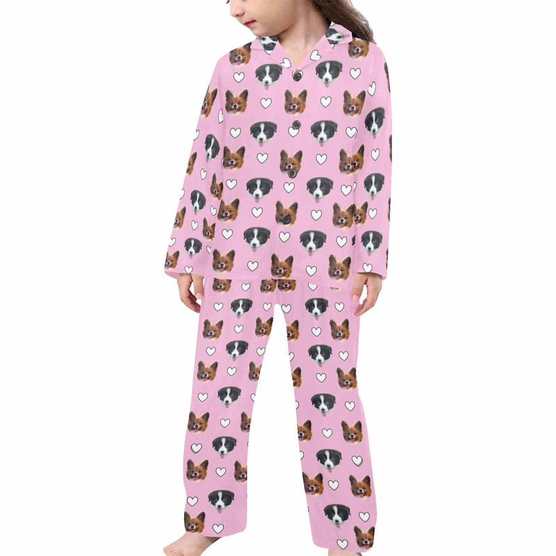 FacePajamas Kids Pajama Little Girl/Pink / 2-3Y Kid's Pajamas Custom Sleepwear with Pet Dog Face Personalized Pajama Set For Boys&Girls 2-15Y
