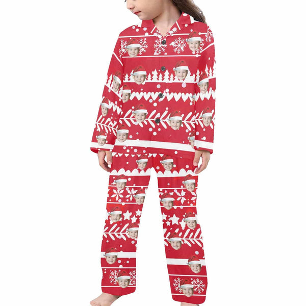 FacePajamas Kids Pajama Little Girl/Red / 2-3Y Kid's Pajamas Custom Sleepwear with Face Personalized Christmas Pajama Set For Boys&Girls 2-15Y