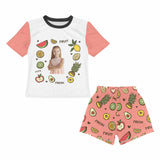FacePajamas Pajama Little Kids Pajamas Personalized Custom Fruits Pajama Set with Photo For Girls 2-7Y