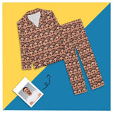 FacePajamas Pajama Long Sleeve / XS Custom Boyfriend Seamless Face Pajamas Sleep Loungewear Personalized Women's Short Pajama Set