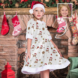 FacePajamas Christmas Dress-2ML-SDS M Custom Face Red Hat Snowflake Chrismas Nightdress Personalized Christmas Dress Pajamas For Girls