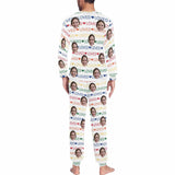 FacePajamas Pajama Matching Pajamas For Couples Custom Face Colorful Text Loved Couple Matching Pajama Set