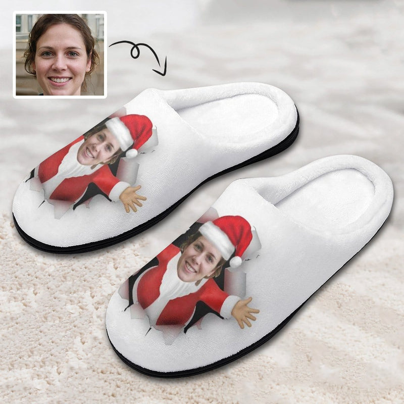 FacePajamas Slippers-2YX-SDS MEN / 7-8(40-41) Custom Face Christmas Men's All Over Print Cotton Slippers