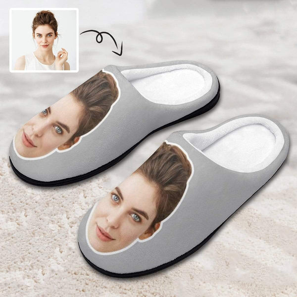 FacePajamas Slippers-2YX-SDS MEN / 7-8(40-41) Custom Face Women's All Over Print Cotton Slippers