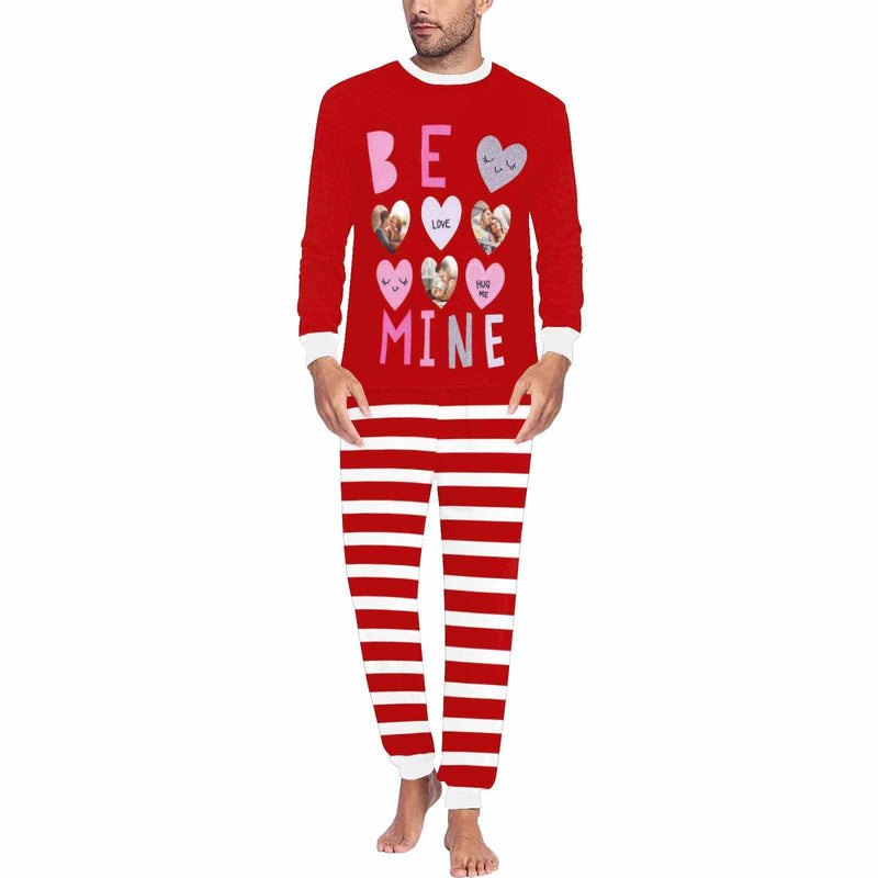 FacePajamas Pajama Men / S Custom Photo Be Mine Couple Matching Pajamas Personalized Photo Sleepwear Sets Funny Gift