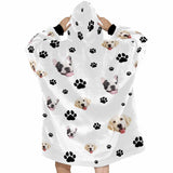 FacePajamas Pajama Men / White Custom Pet Face Blanket Hoodie Personalized Oversized Hoodie Fleece Blanket Warm Hoodie Dog Lover Gift