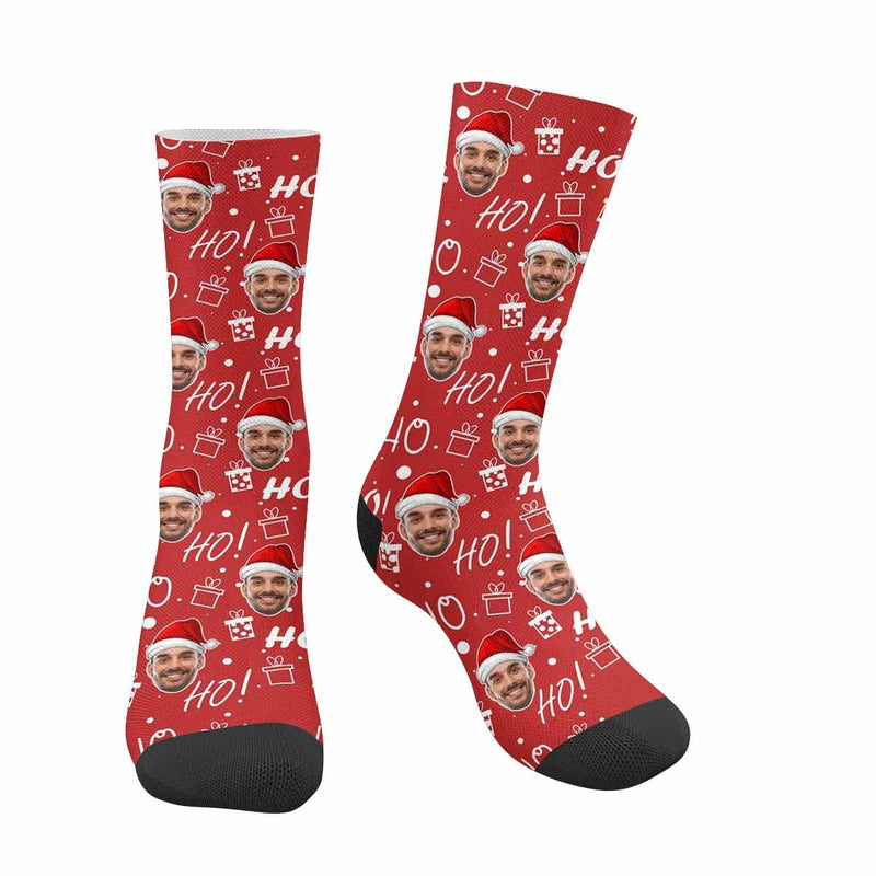 FacePajamas Sublimated Crew Socks One Size Custom Christmas Socks Personalized Funny Gift Photo Sublimated Crew Socks