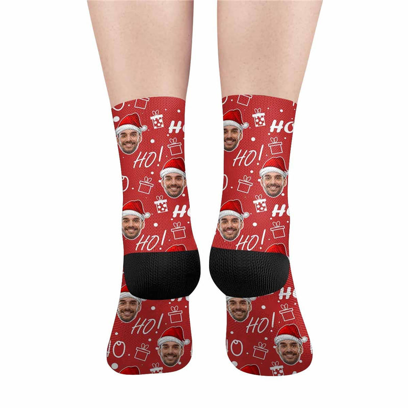 FacePajamas Sublimated Crew Socks One Size Custom Christmas Socks Personalized Funny Gift Photo Sublimated Crew Socks