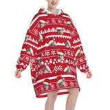 FacePajamas Pajama One Size Custom Face Christmas Hat Hooded Pajama Fleece Loungewear